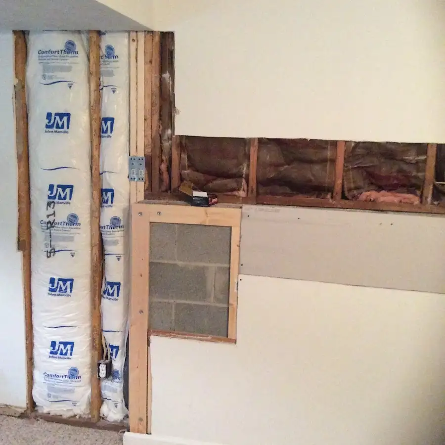 Wall insulation replacement during Contents Cleaning & Restoration in Porter